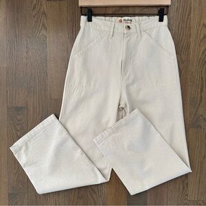 Mollusk Natural Cotton Straight Leg Cropped Painter Pant Cream / Natural Small